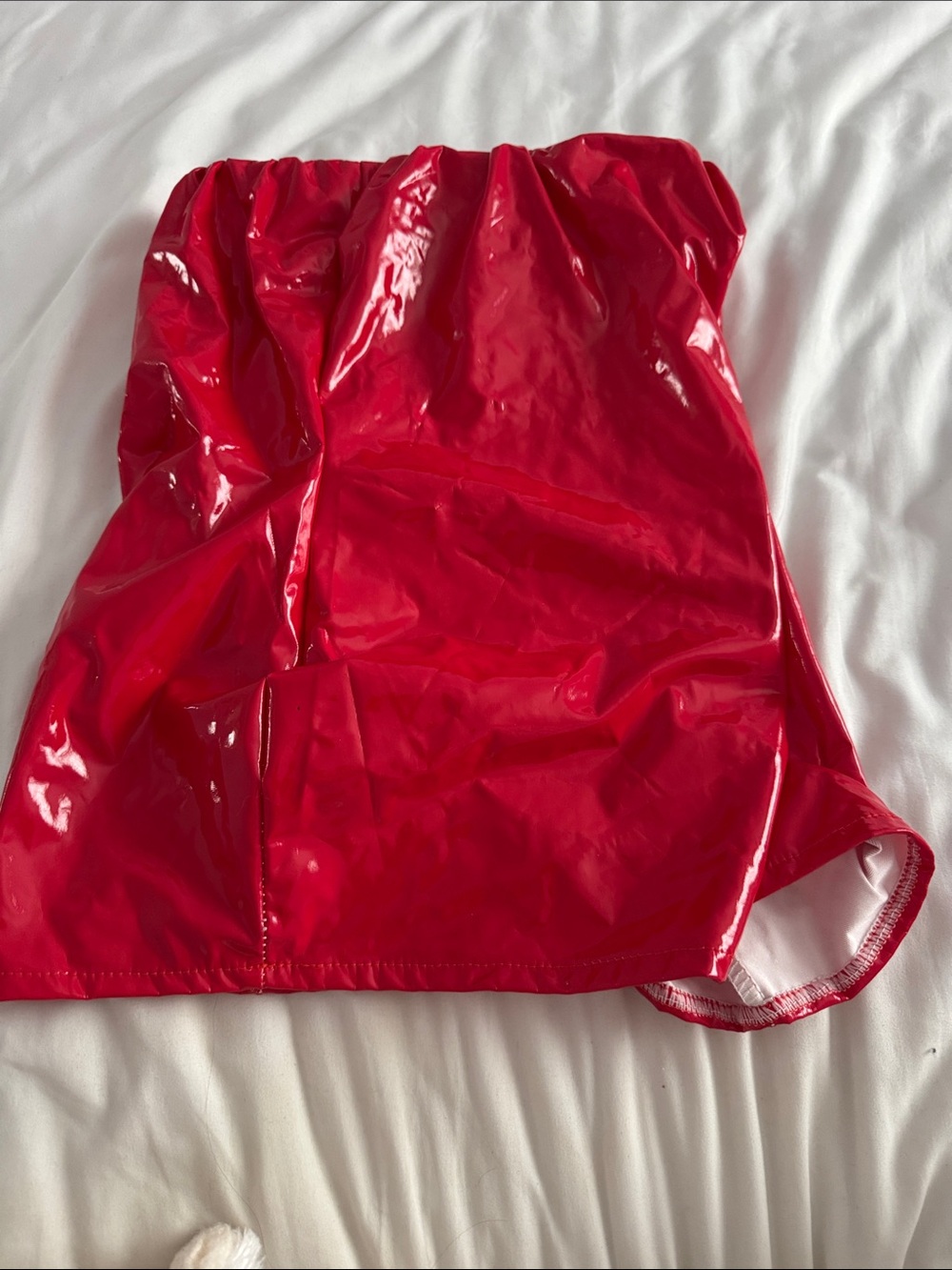 Shiny Red Vinyl Mini Skirt